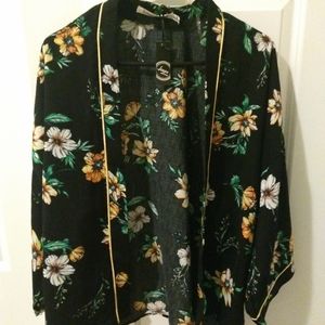 Black Floral Cardigan light weight